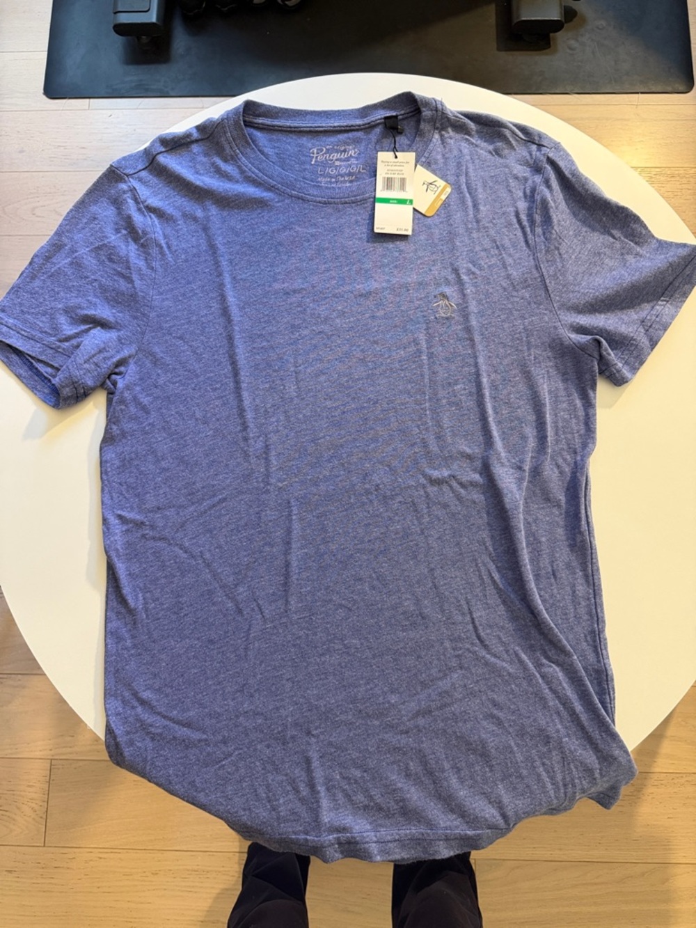 Original Penguin Men's Heathered Light Blue Crew Tee